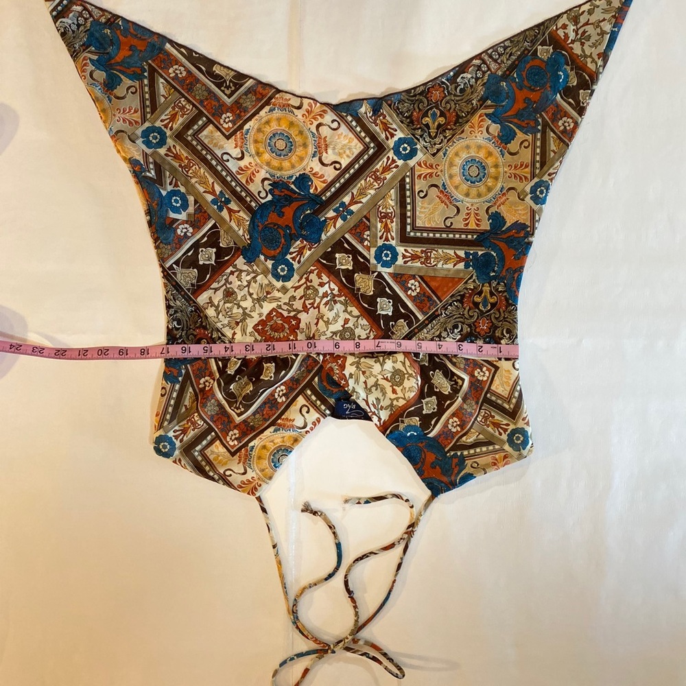 Rag 2000s Style Patchwork Pattern Halter Top - image 2